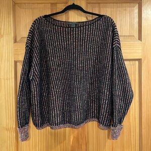 French Connection black and multi colored stripes with rolled cuffs.